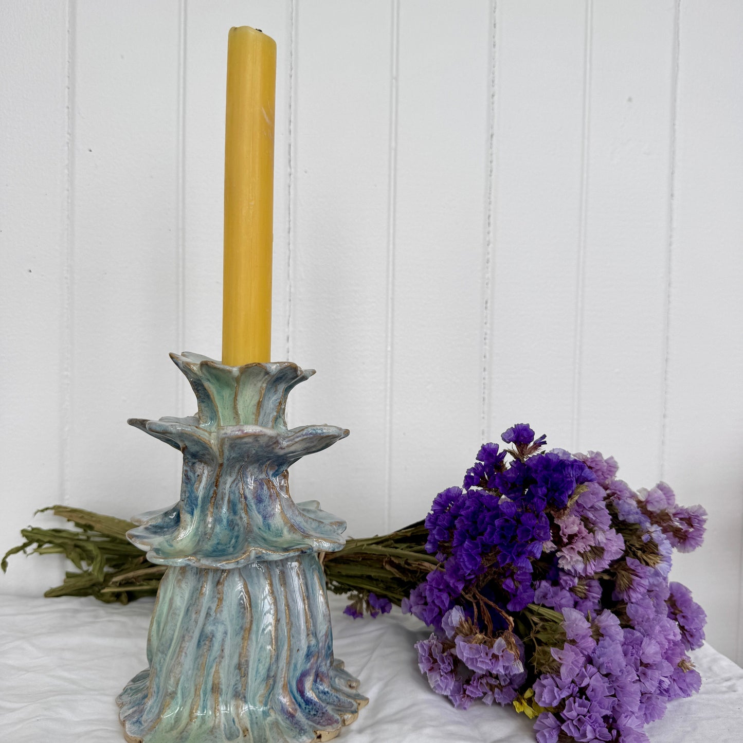 Rainbow ruffle candlestick
